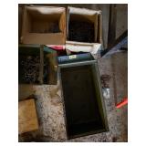 Mixed Shop Hardware Lot Chains Nails Bolts in Metal Bins Good