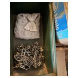 Mixed Shop Hardware Lot Chains Nails Bolts in Metal Bins Good