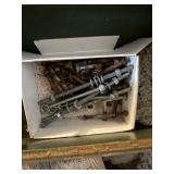 Mixed Shop Hardware Lot Chains Nails Bolts in Metal Bins Good