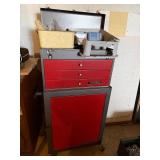 Test Rite Rolling Tool Cabinet Chest 3 Drawer Red Gray w/ Contents