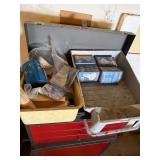 Test Rite Rolling Tool Cabinet Chest 3 Drawer Red Gray w/ Contents