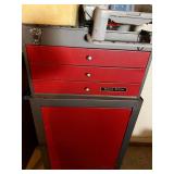 Test Rite Rolling Tool Cabinet Chest 3 Drawer Red Gray w/ Contents