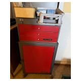 Test Rite Rolling Tool Cabinet Chest 3 Drawer Red Gray w/ Contents