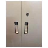 Beige Metal Storage Cabinet Locking 2 Door Utility Cupboard Good