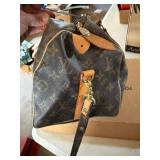 Louis Vuitton Monogram Speedy Style Handbag w Strap Brown Fair