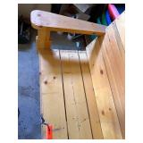 Handmade Solid Wood Rustic Bench w Wide Arms Side Holders Good