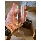 Partial Case Clear Stemmed Champagne Flute Glasses  Lot See Photos