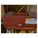 Vintage Fishing Rod Reel Lot w Fenwick Black Hawk 1052 Tackle Box