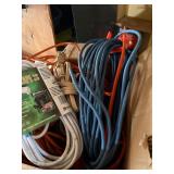 Mixed Extension Cord Lot Outdoor Power Cords w Reel & New 20ft Cord