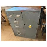 Vintage Steel Storage Cabinet File Drawer Shop Organizer Gray Good