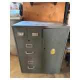 Vintage Steel Storage Cabinet File Drawer Shop Organizer Gray Good