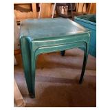 4 Plastic Patio Arm Chairs w/ Side Table Resin Outdoor Furniture Lot