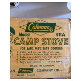 Coleman 411A Tourist Camp Stove w/ Box Made in Canada Vintage