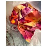 Mixed Fabric Remnants Textile Scrap Lot Floral Striped Satin Assorted