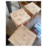 Large Mixed Sewing Fabric & Yarn Lot in 3 Boxes Craft Textiles Assorted