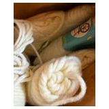 Large Mixed Sewing Fabric & Yarn Lot in 3 Boxes Craft Textiles Assorted