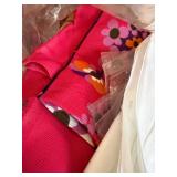 Large Mixed Sewing Fabric & Yarn Lot in 3 Boxes Craft Textiles Assorted