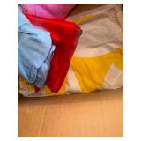 Mixed Fabric Remnant Lot Aida Cloth Sewing Craft Textiles Boxed