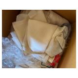 Mixed Fabric Remnant Lot Aida Cloth Sewing Craft Textiles Boxed