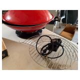 Vintage Red Electric Wok w/ Lid Temp Control Rack Countertop Cooker