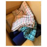 Mixed Vintage Fabric & Blanket Lot Chatham Wool King Plaid Textiles