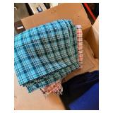 Mixed Vintage Fabric & Blanket Lot Chatham Wool King Plaid Textiles