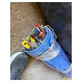 Mixed Tent Canopy Pole Parts Lot w Storage Bags Yellow Hardware