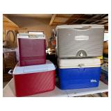 Rubbermaid Igloo Cooler Lot of 4 Mixed Ice Chests Beverage Coolers