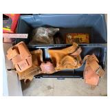 Mixed Tool Lot w Craftsman Bag Toolbox Leather Pouches & Parts