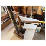 Vintage Heavy Hand Tool Lot Sledge Rubber Mallet Pipe Cutter Good