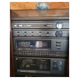 Vintage Belt-Drive Turntable Stereo System with Dual Cassette & CD Player