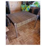 Walnut Veneer Coffee Table with Chrome Tube Legs