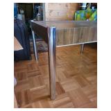 Walnut Veneer Coffee Table with Chrome Tube Legs