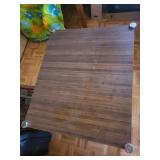 Walnut Veneer Coffee Table with Chrome Tube Legs