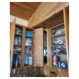 Assorted Party Supplies - Cups, Plates & Napkins in Cabinet