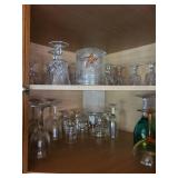 Grand Lodge of Manitoba Blue Glasses (5) and Starfish-Decor Crystal Glass Jar with Stemware