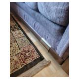 Upholstered Sofa With Wood Trim And Floral Pillows (3-Seater)