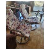 metal lawn chairs with cushions- Floral Upholstered Rocking Chairs)