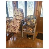 metal lawn chairs with cushions- Floral Upholstered Rocking Chairs)