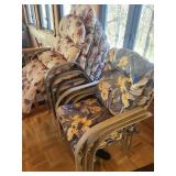 metal lawn chairs with cushions- Floral Upholstered Rocking Chairs)