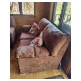 Brown Plush Fabric Sofa set