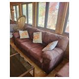 Brown Plush Fabric Sofa set