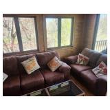 Brown Plush Fabric Sofa set