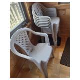 White Plastic Stackable Chairs - Indoor/Outdoor Use - Group of Several