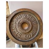 25 LBS Standard Weight Plates - Steel Gym Weights (Rusty)