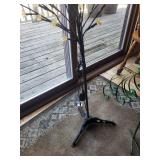 Peacock statue & Tree Lamp Sculpture with Yellow Flower Blossoms - Plug-In Light