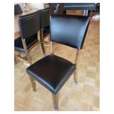 Dining Table Set - 95x39x30 - 8 Black Upholstered Chairs