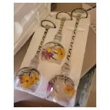 large Floral Hand-Painted Wine Goblets - Sunflowers & Pink Flowers (Set of 2)