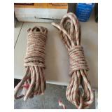 Rope - Two Coils Braided Beige with Red Stripes