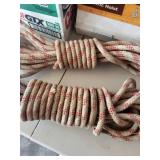 Rope - Two Coils Braided Beige with Red Stripes